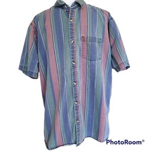 Urban Outfitters Striped Button Down Short Sleeve Top